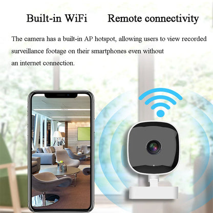 Mini Caméra de Surveillance 4K – WiFi, Vision Nocturne Couleur, Waterproof IP65, Détection de Mouvement