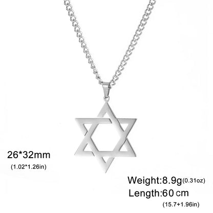 Stainless Steel Star of David Necklace – Unisex Jewish Jewelry
