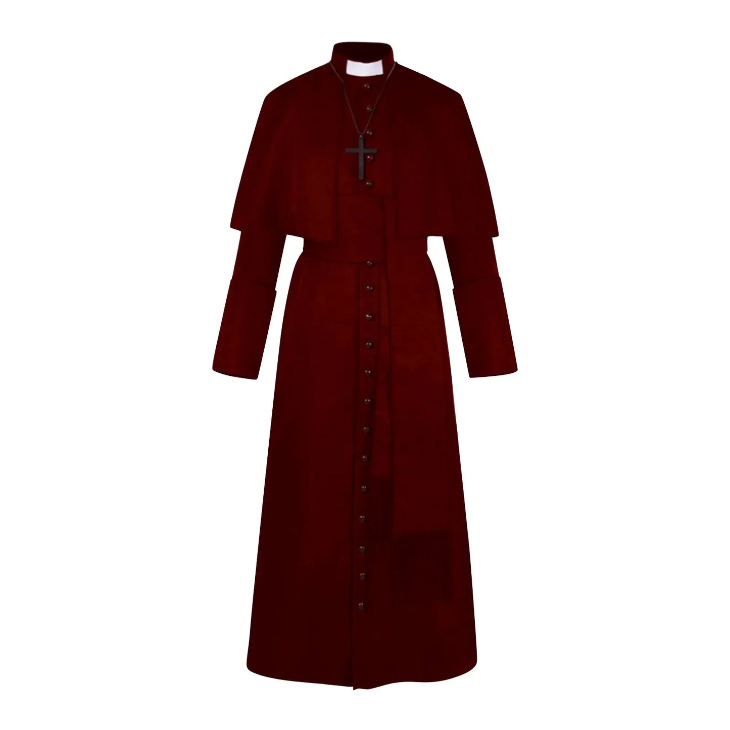 Soutane de prêtre médiévale rétro – Costume cosplay Renaissance, robe religieuse catholique pour homme