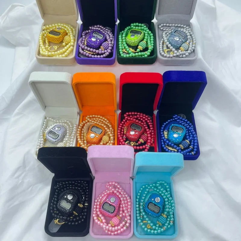 Cofre Tasbih & Contador Digital LCD – Set Espiritual Elegante Ramadan & Meditación