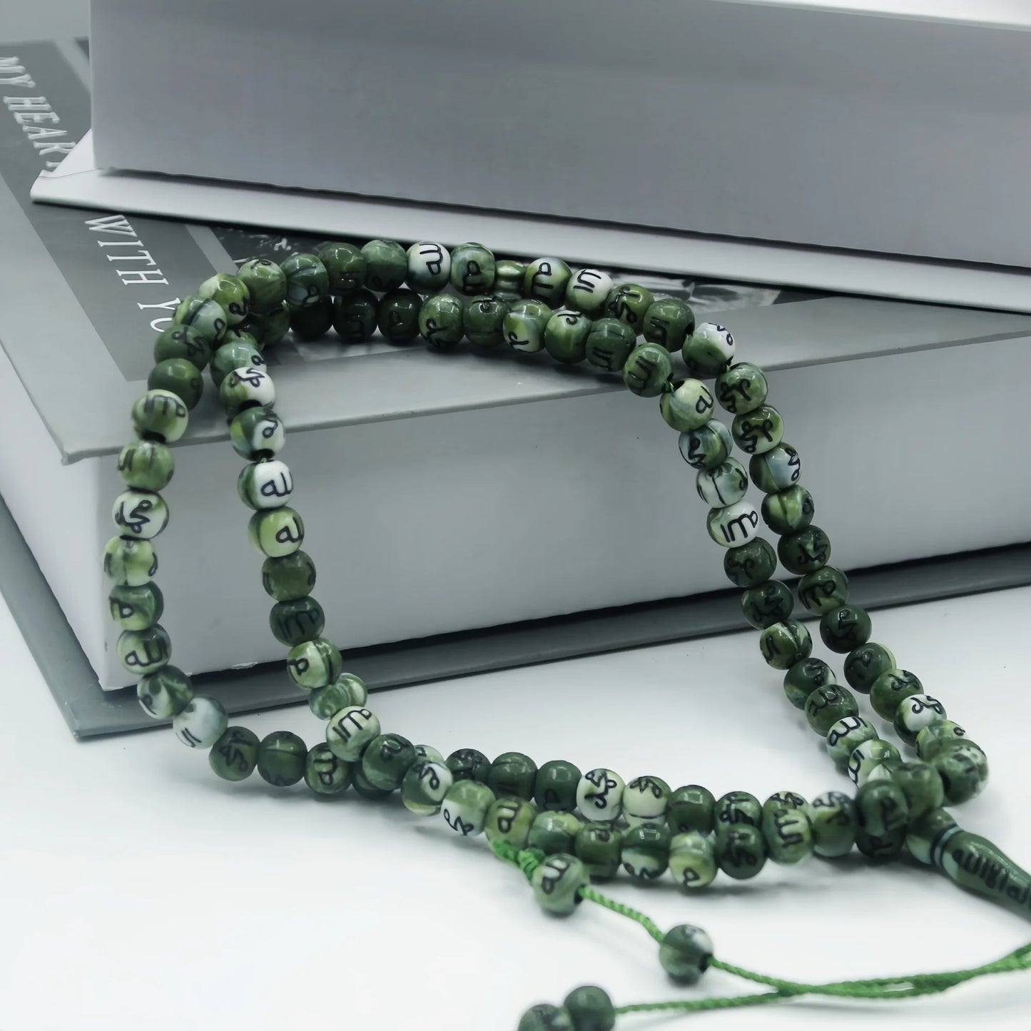 Tasbih Musulman 99 Perles Gravées Allah & Muhammad – Chapelet Islamique pour Prière, Ramadan et Aïd