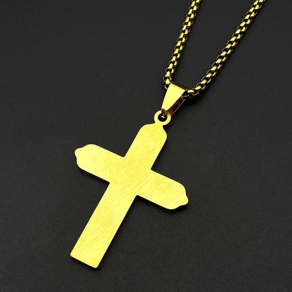 Collier icône Vierge Marie et Enfant Jésus avec croix – bijou catholique unisexe