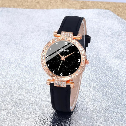 Montre Femme Élégante avec Bracelets – Set 5 Pièces Quartz & Strass