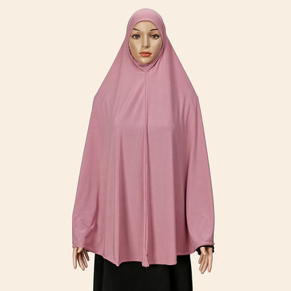 Abaya de prière musulmane pour femme avec hijab long couvrant – Coton doux, couleur unie, spécial Ramadan