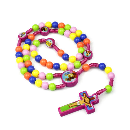 Chapelet enfant tissé à la main avec Jésus-Christ – collier chrétien