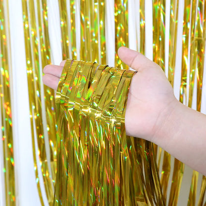 Rideau de fête métallisé (Foil Tassel Fringe Curtain)