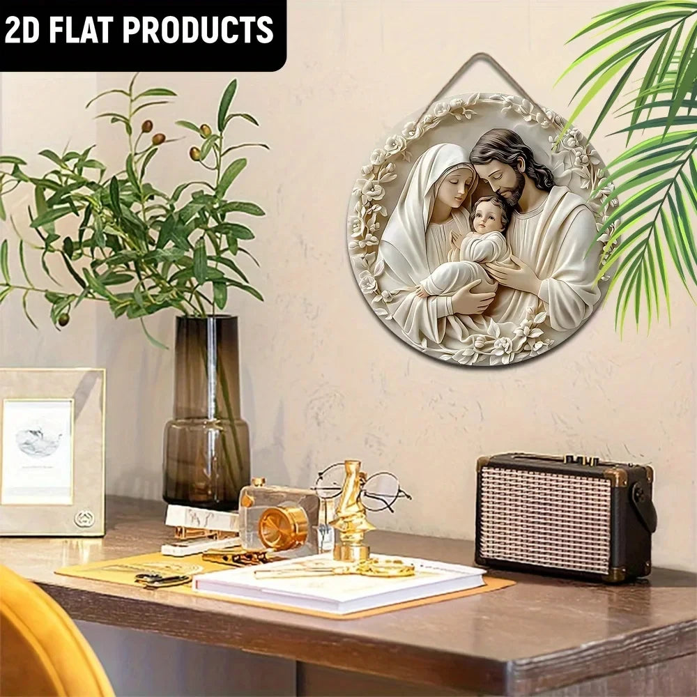 Panneau en Bois Rond JESUS