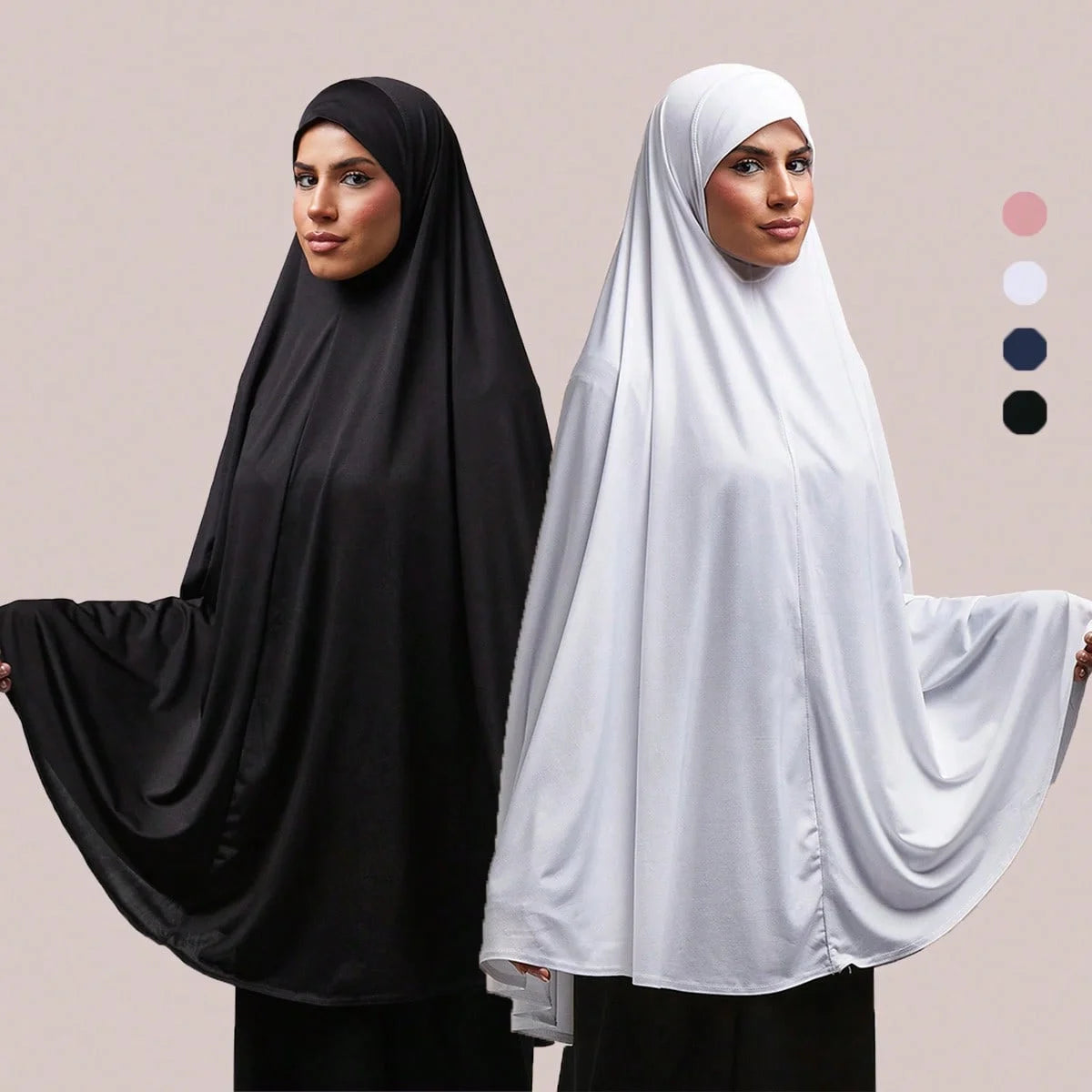 Abaya de prière musulmane pour femme avec hijab long couvrant – Coton doux, couleur unie, spécial Ramadan