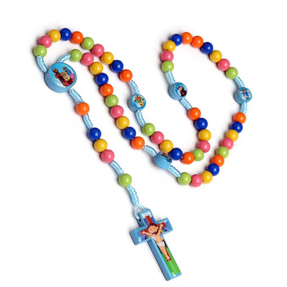 Chapelet enfant tissé à la main avec Jésus-Christ – collier chrétien