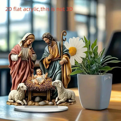Décoration Naissance de Jésus – Centre de Table Acrylique 2D Brillant