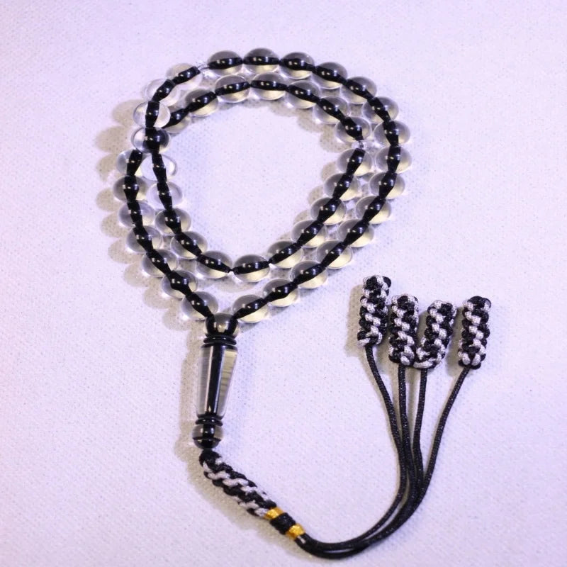 Tasbih Musulmano Nero 45 Grani in Resina – Rosario da Preghiera 10 mm