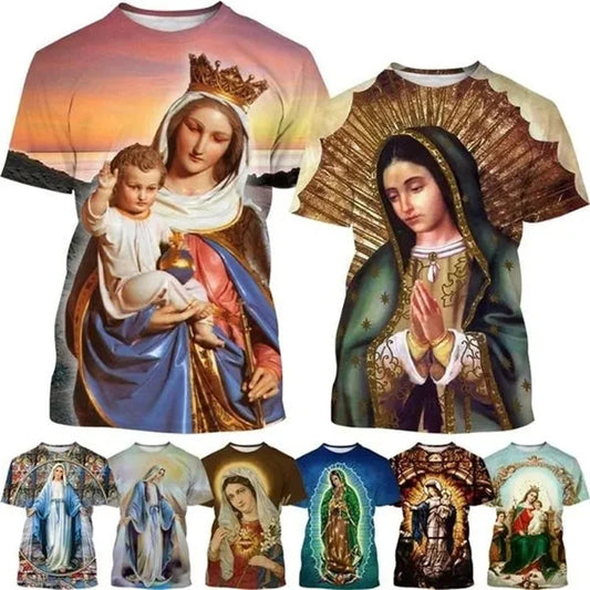 T-Shirt Vierge de Guadalupe – Notre-Dame du Mexique – Impression 3D Unisexe
