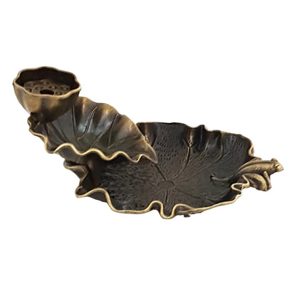Brûleur d’encens lotus mini – porte-encens chinois décoratif en alliage