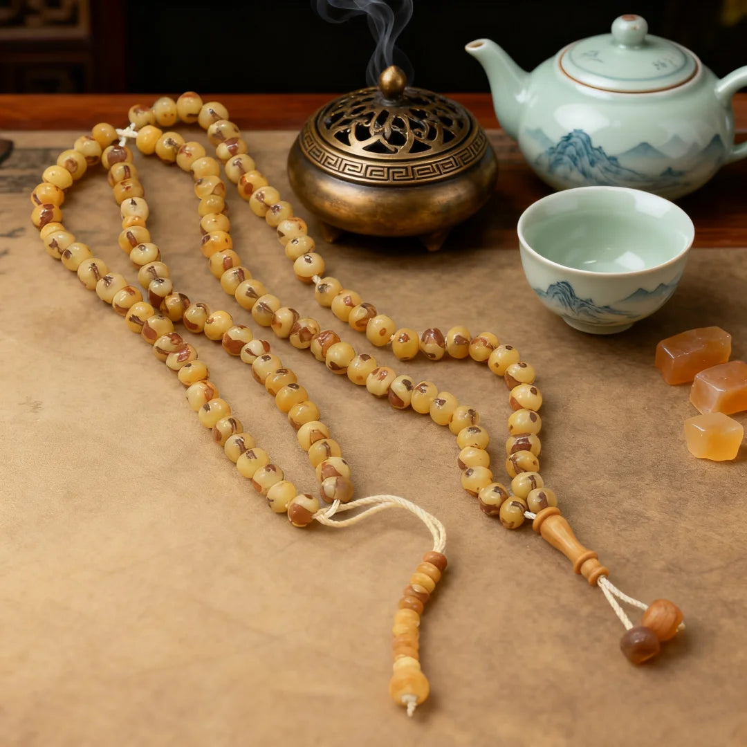 Tasbih musulman 99 perles en noyau de datte – Chapelet islamique 6 mm pour prière et méditation