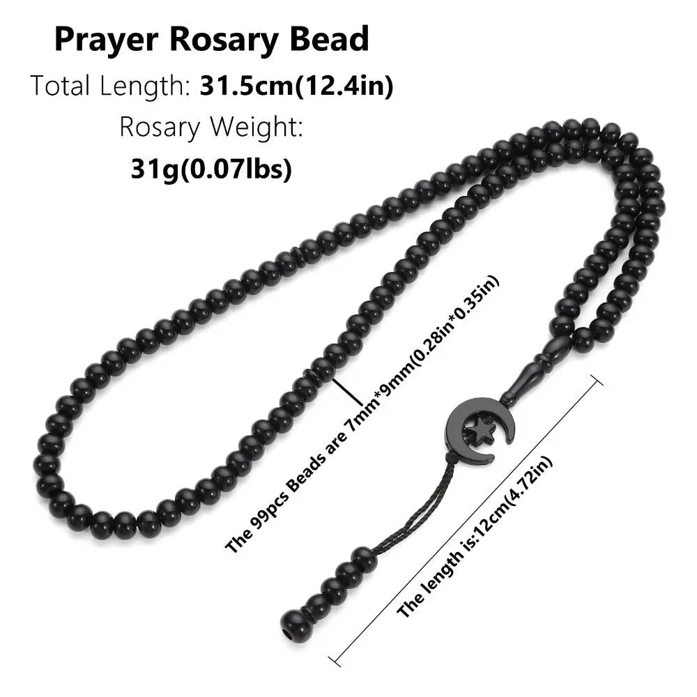 Lot de 2 Chapelets Musulmans 99 Perles – Tasbih Allah Muhammad Gravé pour Prière et Protection Spirituelle