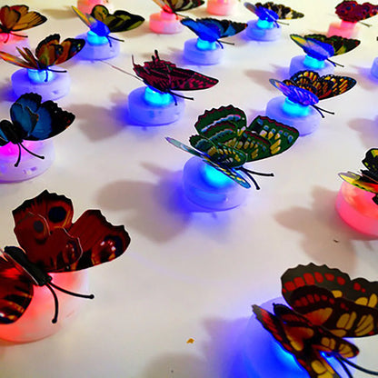 Papillons 3D Lumineux 🦋 – Décoration Murale LED pour Maison, Jardin & Fêtes (10 ou 20 pièces)