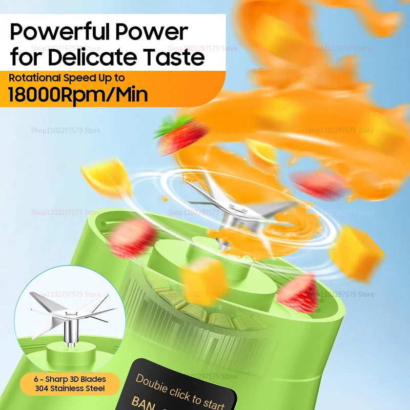 Blender Portable USB 380ml – Mixeur Rechargeable Smoothie & Jus Frais en Quelques Secondes