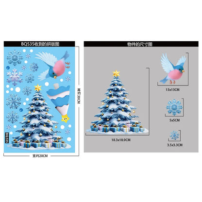 Stickers de Fenêtre Noël – Père Noël, Bonhomme de Neige & Flocons | Décoration Électrostatique Réutilisable