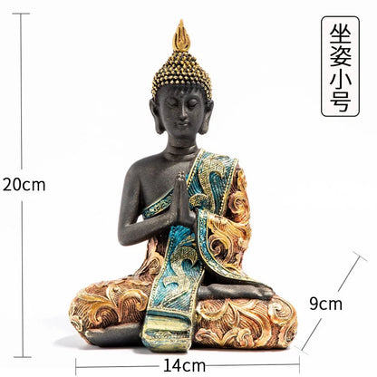Statue Bouddha verte en résine – Décoration zen & méditation