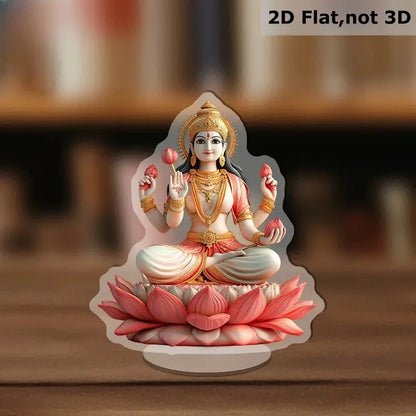 Décoration Lakshmi sur socle – Ornement spirituel hindou en acrylique