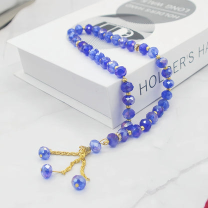 Tasbih Musulman 33 Perles Cristal – Chapelet de Prière Islamique Élégant