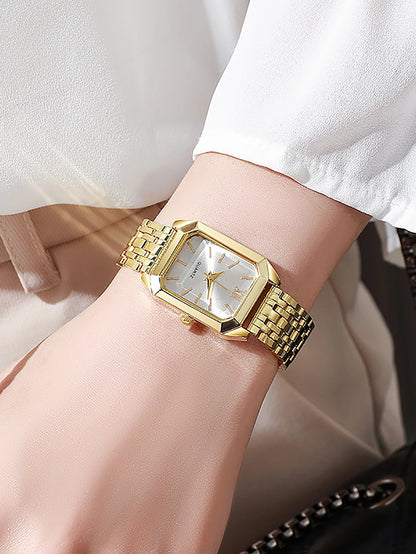 Coffret Montre Femme à Quartz & Bijoux Assortis – Doré ou Argenté