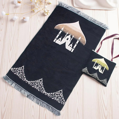 2er-Set Gebetsteppiche mit Geschenktasche – Reisetepich für Muslime