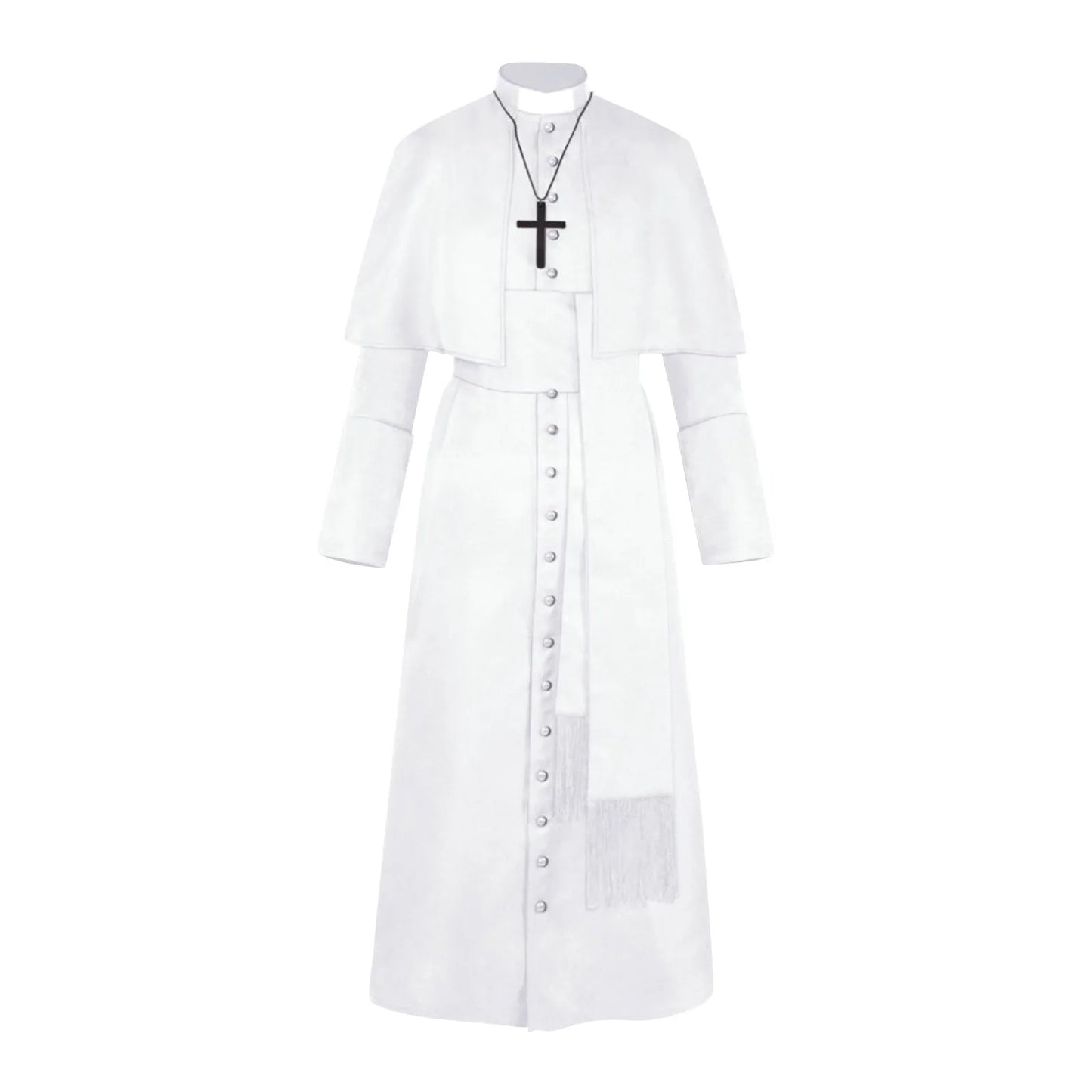 Soutane de prêtre médiévale rétro – Costume cosplay Renaissance, robe religieuse catholique pour homme