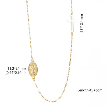 Collier Vierge Marie Notre-Dame en acier inoxydable – amulette religieuse pour femme