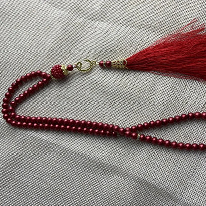 Tasbih Musulman 99 Perles 6 mm – Bracelet de Prière avec Pompon