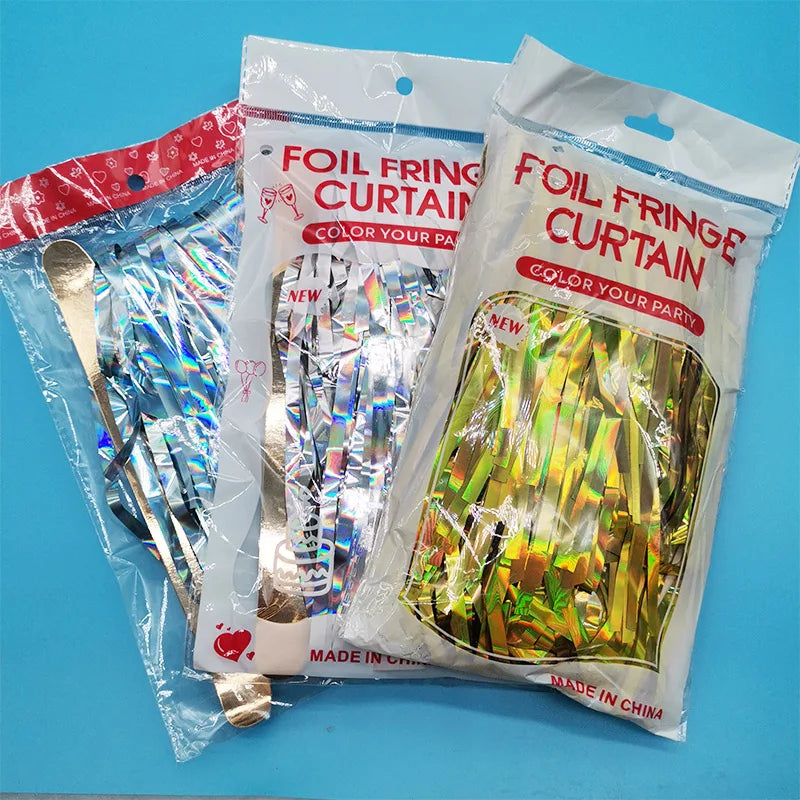 Rideau de fête métallisé (Foil Tassel Fringe Curtain)
