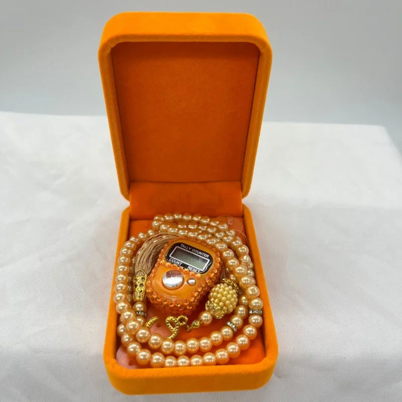 Cofre Tasbih & Contador Digital LCD – Set Espiritual Elegante Ramadan & Meditación