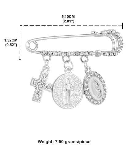Spilla Religiosa San Benedetto e Vergine di Guadalupe – Croce Unisex