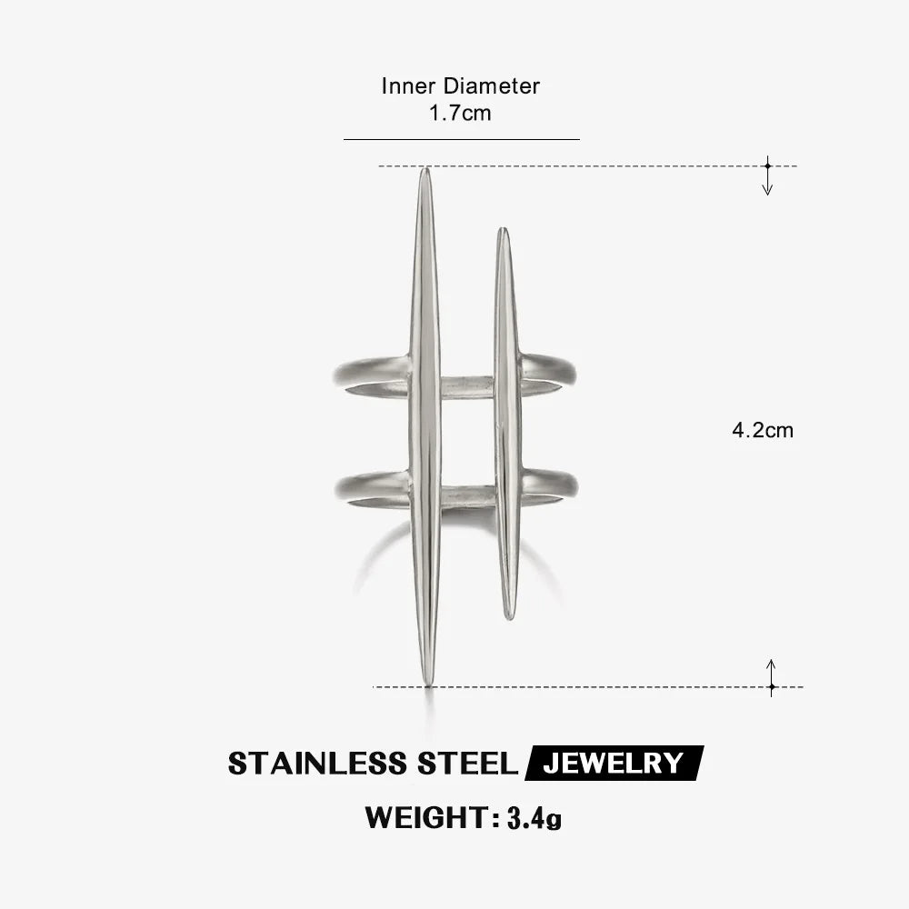 Anello Aperto a Doppia Linea in Acciaio Inox – Dorato o Argentato