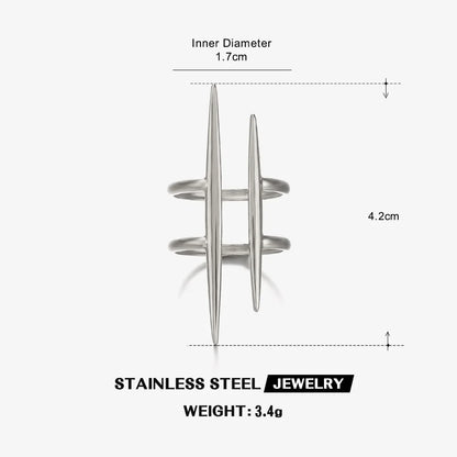 Anello Aperto a Doppia Linea in Acciaio Inox – Dorato o Argentato