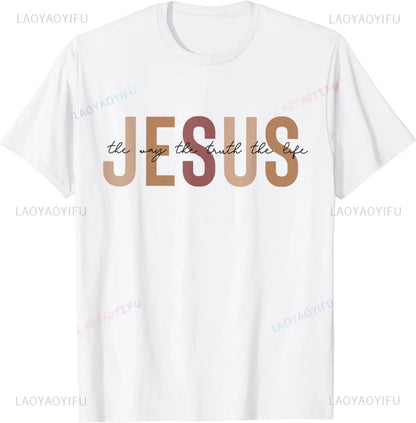 T-shirt chrétien Jésus, le chemin, la vérité, la vie – modèle unisexe vintage