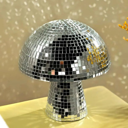Retro Mushroom Disco Ball Lamp – LED 360° Reflective Mirror Light for Home & Parties