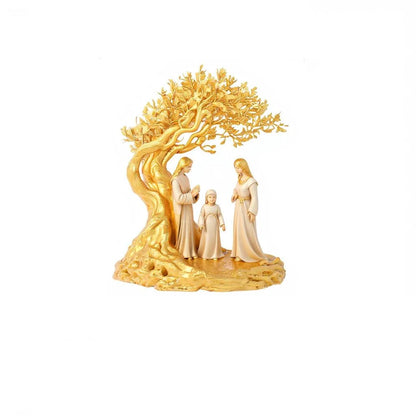 Statue “Jésus & Arbre de Vie”  – Décoration de Bureau & Maison | Cadeau Spirituel & Symbolique