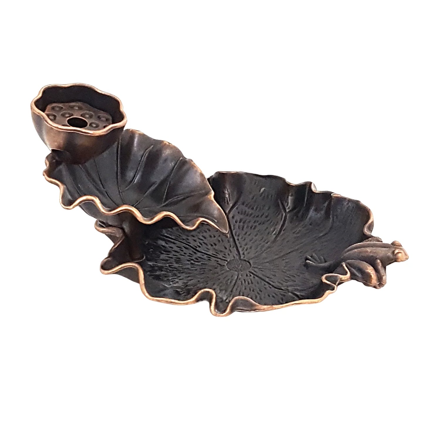 Brûleur d’encens lotus mini – porte-encens chinois décoratif en alliage