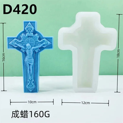 Moule Silicone Bougie Vierge Marie – Cylindre Relief Prière – Résine, Cire & Plâtre