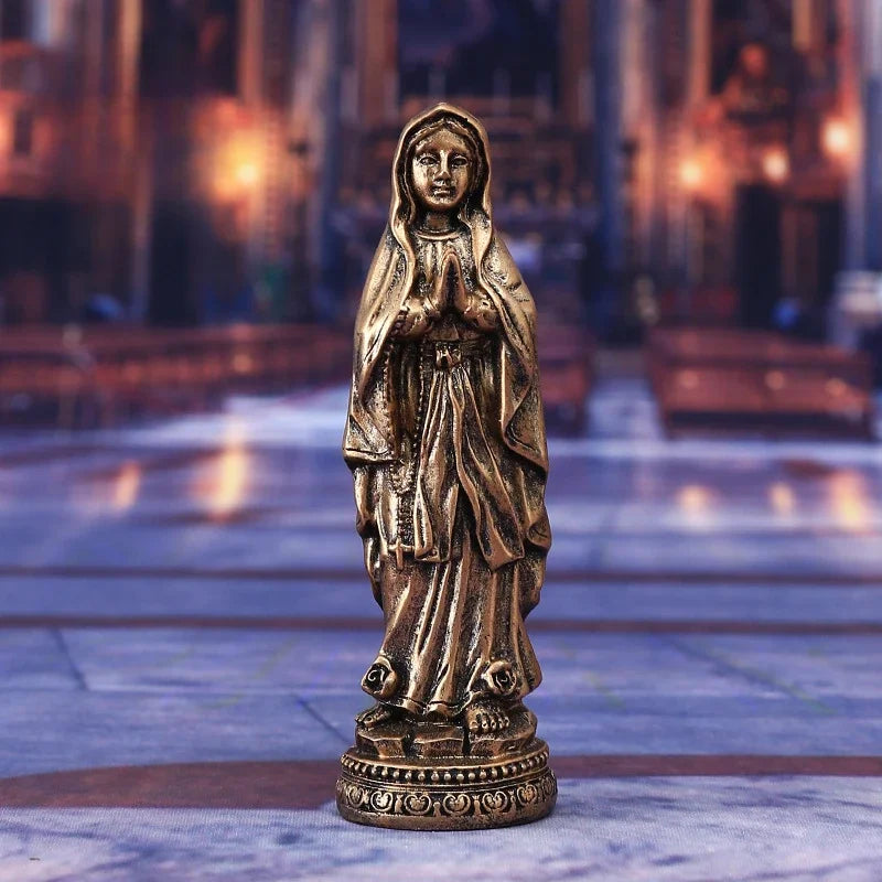 Statue religieuse Notre-Dame de Lourdes – figurine décorative en résine