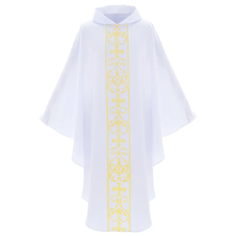 Robe musulmane médiévale imprimée pour homme – Costume de prière et cosplay, 4 couleurs, longueur 128 cm
