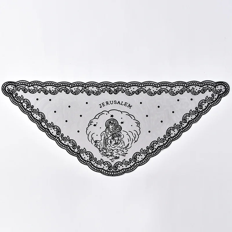 Voile de messe catholique femme en dentelle brodée – foulard Vierge Marie pour prière et église