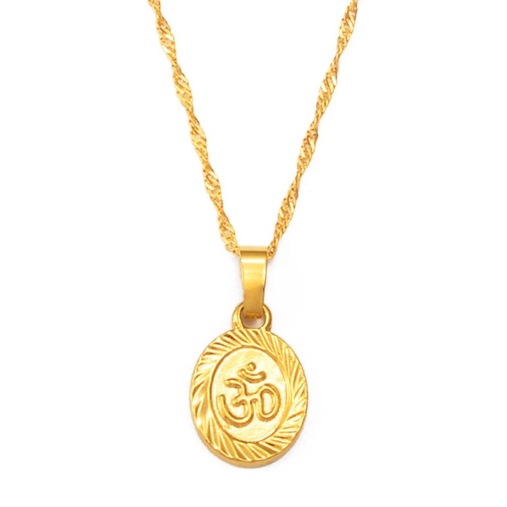 Collier Om doré – Bijou spirituel hindou inspiré du yoga