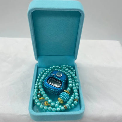 Cofre Tasbih & Contador Digital LCD – Set Espiritual Elegante Ramadan & Meditación