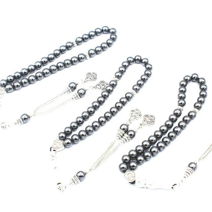 Bracelet Tasbih musulman 33 perles en hématite naturelle – cadeau islamique