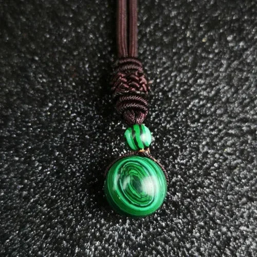 Pendentif Collier 14 mm en Pierre Naturelle Obsidienne Œil de Tigre – Amulette Porte-Bonheur Sculptée