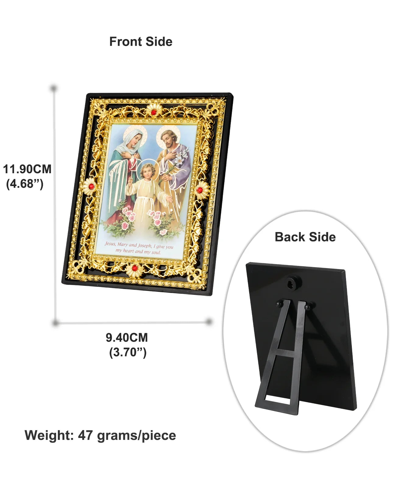 Icône Sainte Famille et archange Saint Michel – décoration religieuse de table