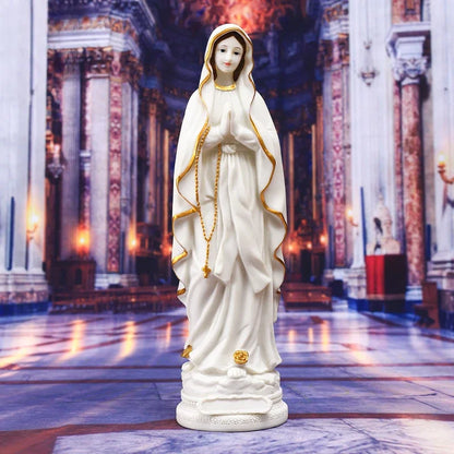 Statue religieuse Notre-Dame de Lourdes – figurine décorative en résine