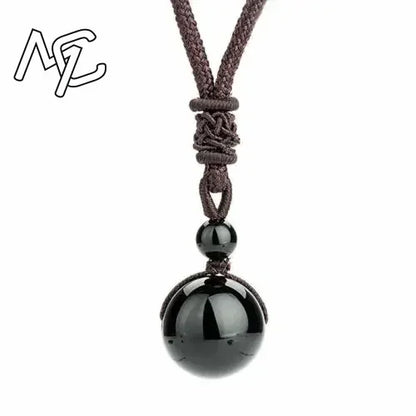 Pendentif Collier 14 mm en Pierre Naturelle Obsidienne Œil de Tigre – Amulette Porte-Bonheur Sculptée